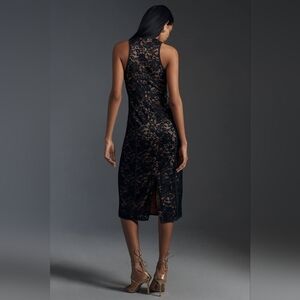 Anthropologie Black Lace Backless Dress